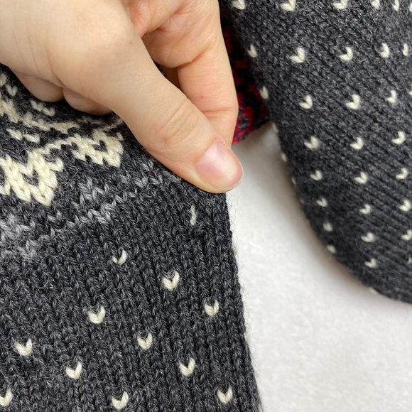 Dale Of Norway Mens Nowegian Wool Fair Isle Reindeer Sweater Size L Clasp Thick - Picture 11 of 12